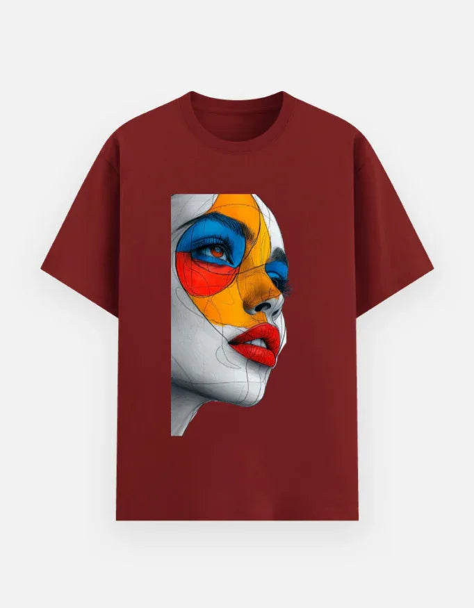 Vibrant Pop Art Woman Portrait T-Shirt - VIVA ENTERPRISES 