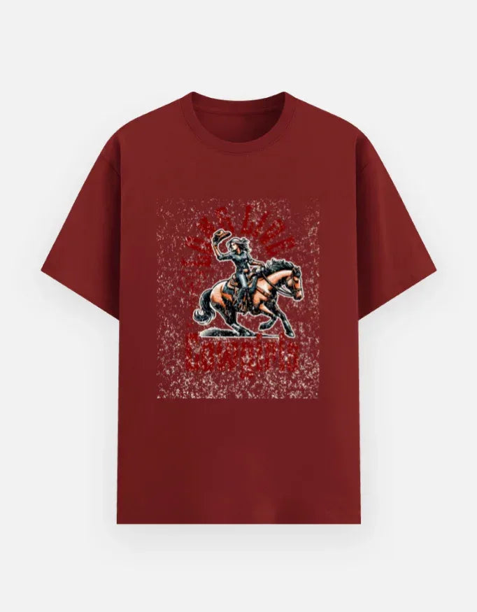 Wild Cowboy Bucking Bronc Rodeo T-Shirt - VIVA ENTERPRISES 