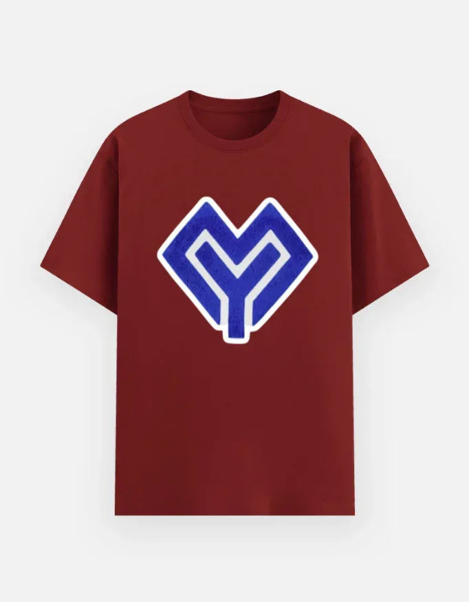 T-shirt with Purple Y-Heart Logo - VIVA ENTERPRISES 