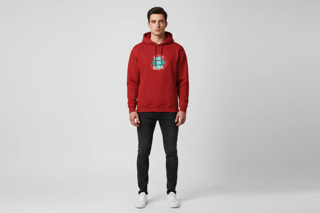 Dark 'Take The Risk' Graphic Hoodie - VIVA ENTERPRISES 