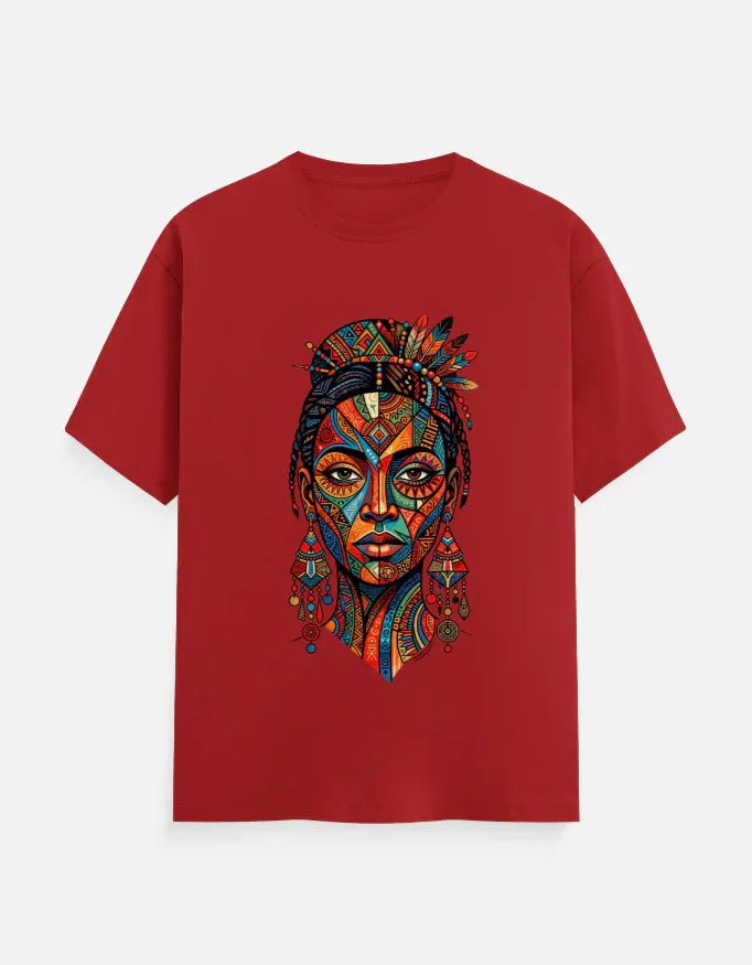 Vibrant Tribal Woman Portrait Graphic T-Shirt - VIVA ENTERPRISES 