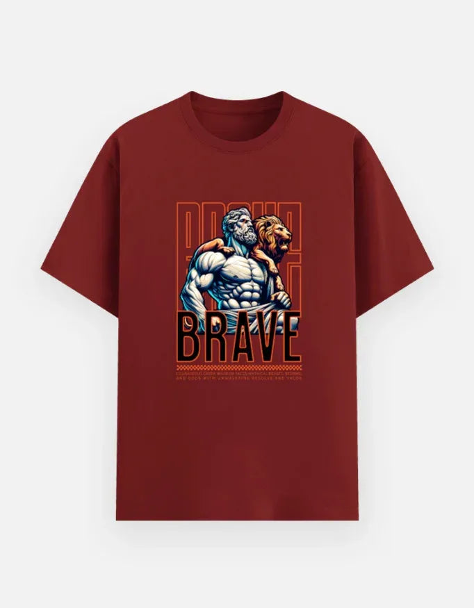 PROUD BRAVE Hercules and Lion Skin T-Shirt - VIVA ENTERPRISES 
