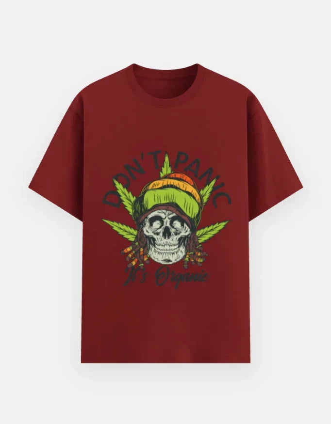 Skull Graphic Streetwear Black T-Shirt | Don’t Panic It’s Organic - VIVA ENTERPRISES 
