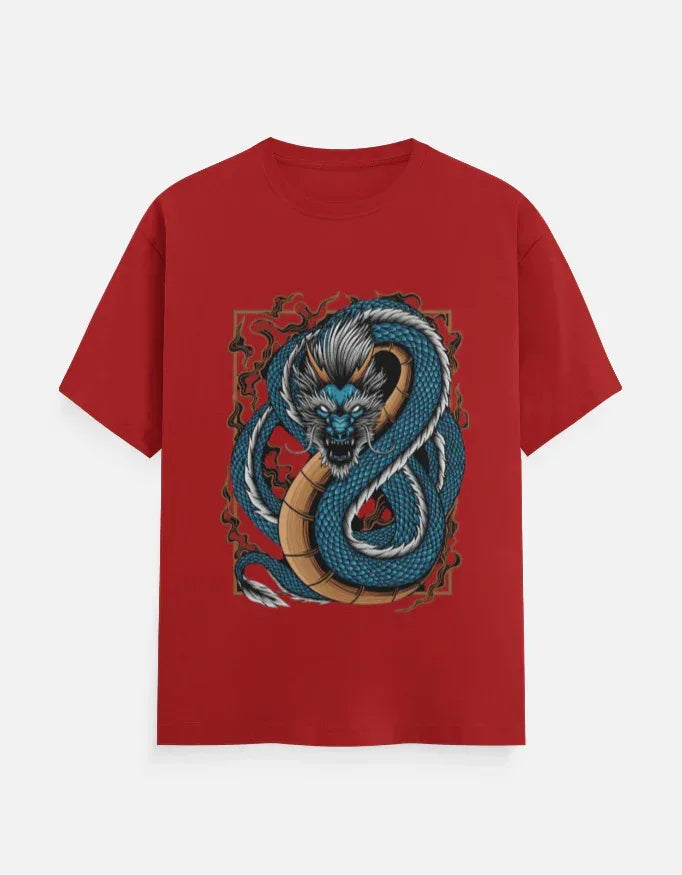 Ferocious Blue Dragon T-Shirt Design T-Shirt - VIVA ENTERPRISES 