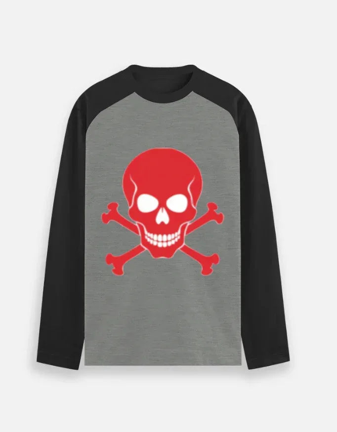 Men's/Women's Red Skull & Bones Graphic Tee/Sweatshirt - VIVA ENTERPRISES 
