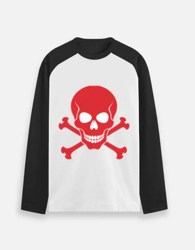 Men's/Women's Red Skull & Bones Graphic Tee/Sweatshirt - VIVA ENTERPRISES 