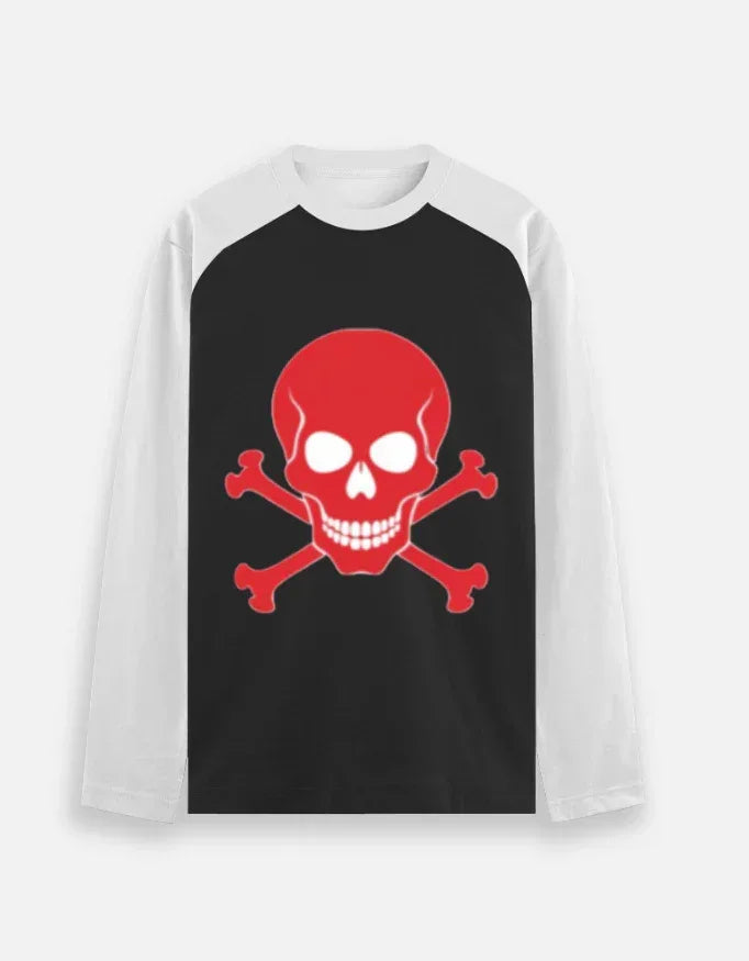 Men's/Women's Red Skull & Bones Graphic Tee/Sweatshirt - VIVA ENTERPRISES 