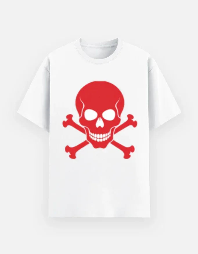 Red Skull and Crossbones T-Shirt - VIVA ENTERPRISES 