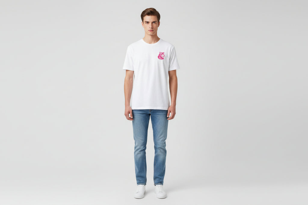 Unisex Basic T-Shirt Round Neck Tiger - VIVA ENTERPRISES 