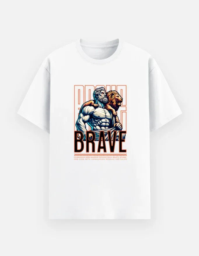 PROUD BRAVE Hercules and Lion Skin T-Shirt - VIVA ENTERPRISES 