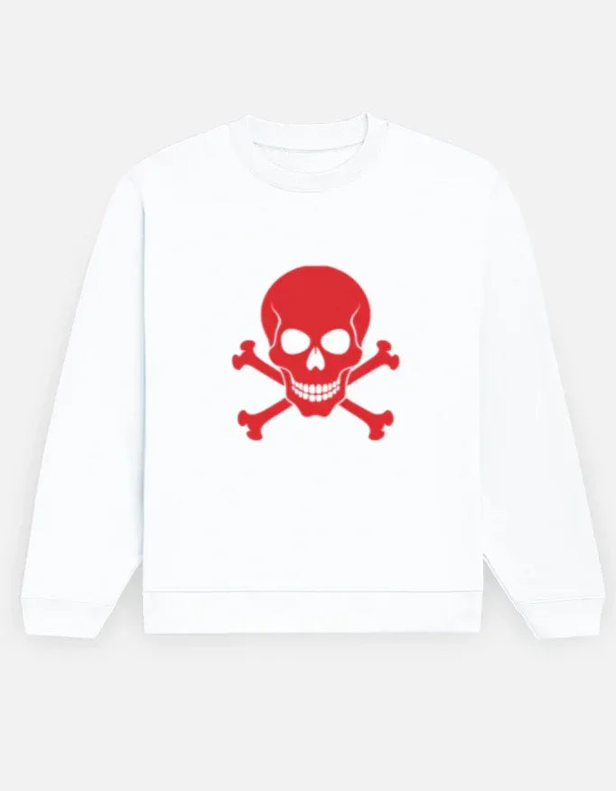 Red skull and crossbones from the sweatshirt - VIVA ENTERPRISES 