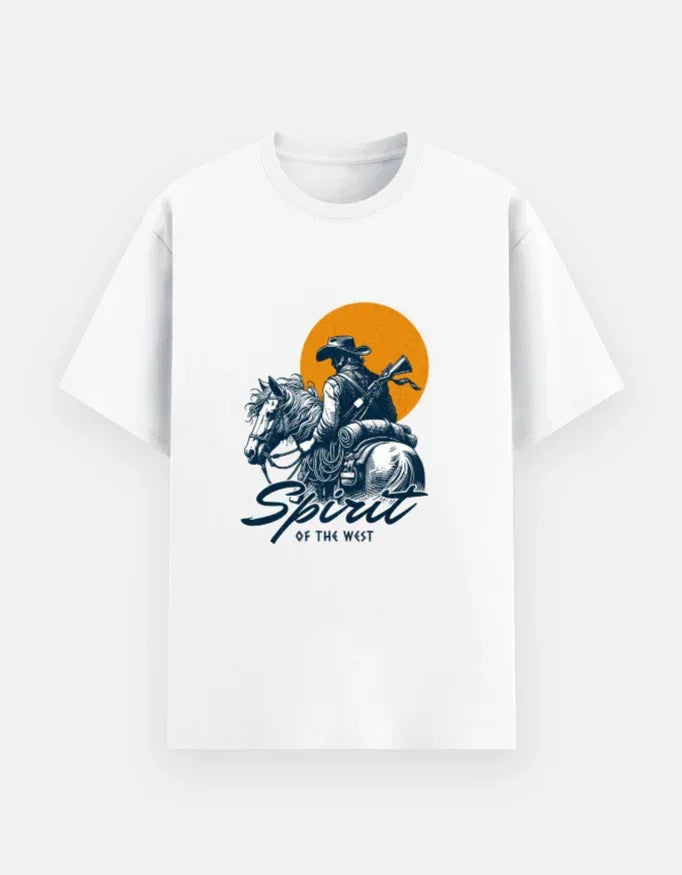 Spirit of the Wild Cowboy Sunset Tee - VIVA ENTERPRISES 