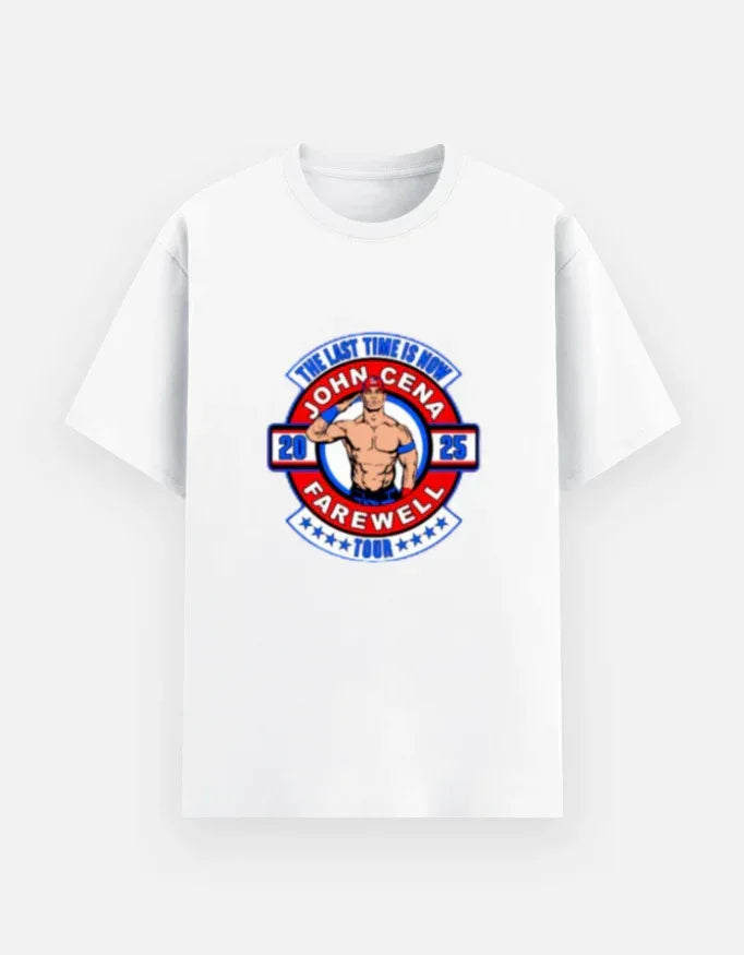 John Cena 2025 Farewell Tour Black Tee - The Last Time Is Now Graphic Shirt - VIVA ENTERPRISES 