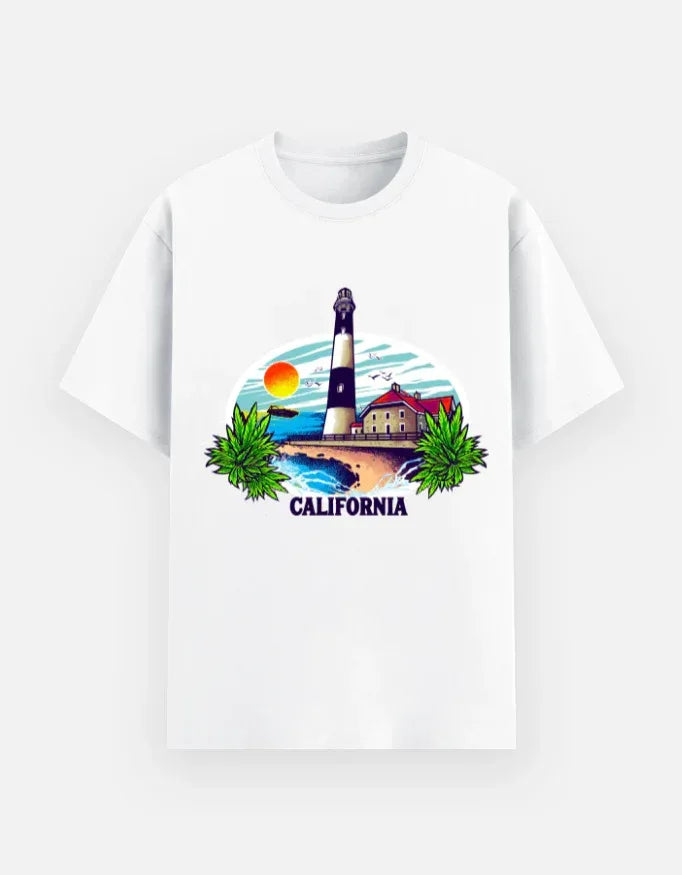 California Lighthouse Beach Tee - VIVA ENTERPRISES 