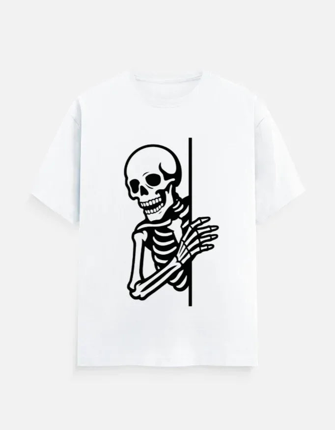 Skeleton Graphic T-Shirt | Creepy Skull Design Tee - VIVA ENTERPRISES 