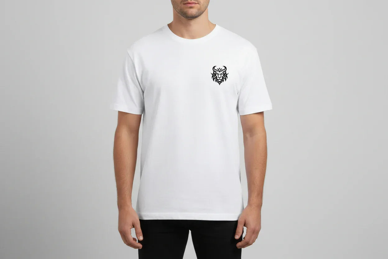 Horned Lion/Mythical Beast Pocket Print Tee - VIVA ENTERPRISES 