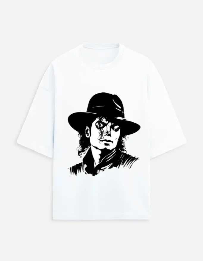 Red T-shirt with Michael Jackson Fedora Design - VIVA ENTERPRISES 