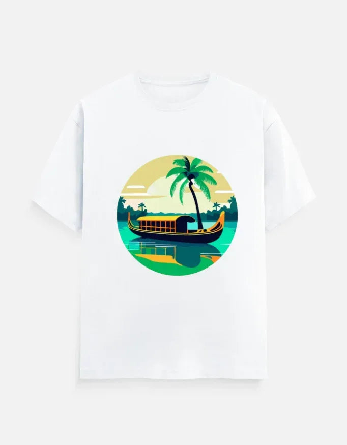 Kerala Backwaters Houseboat T-Shirt - VIVA ENTERPRISES 