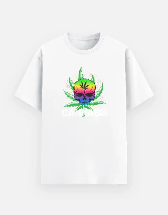 Cannabis Printed Basic T-Shirt - VIVA ENTERPRISES 