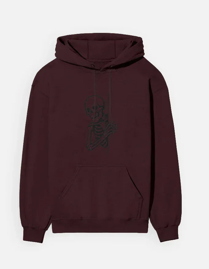 Red Skeleton Line Art Hoodie - VIVA ENTERPRISES 