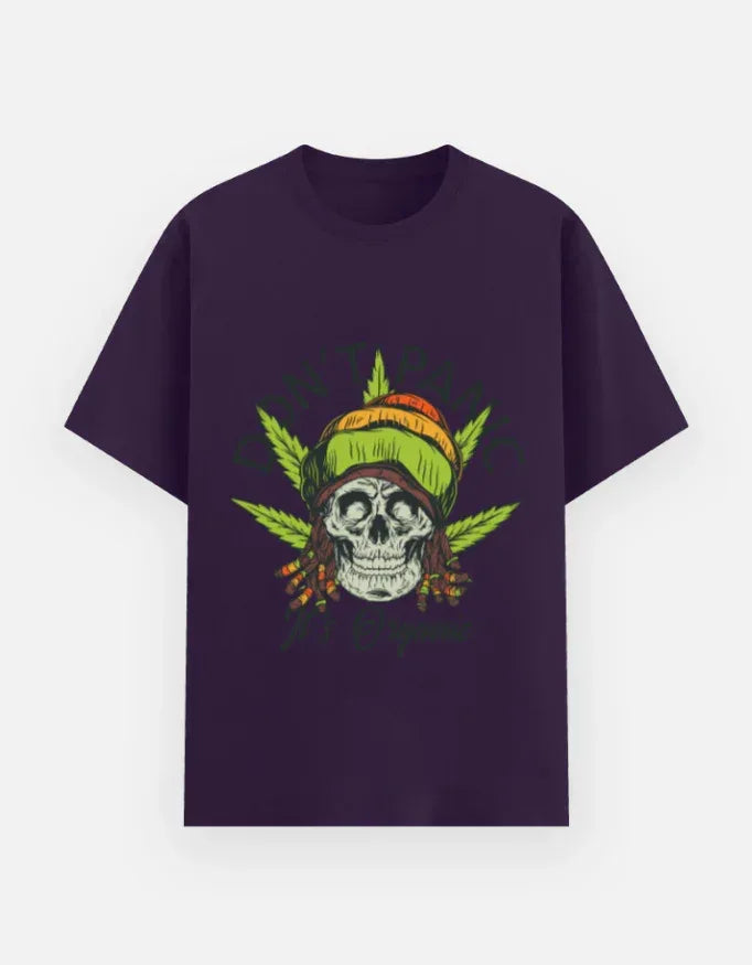 Skull Graphic Streetwear Black T-Shirt | Don’t Panic It’s Organic - VIVA ENTERPRISES 
