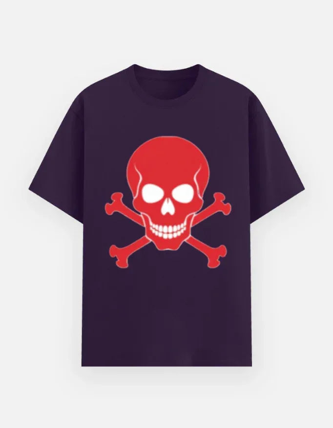 Red Skull and Crossbones T-Shirt - VIVA ENTERPRISES 