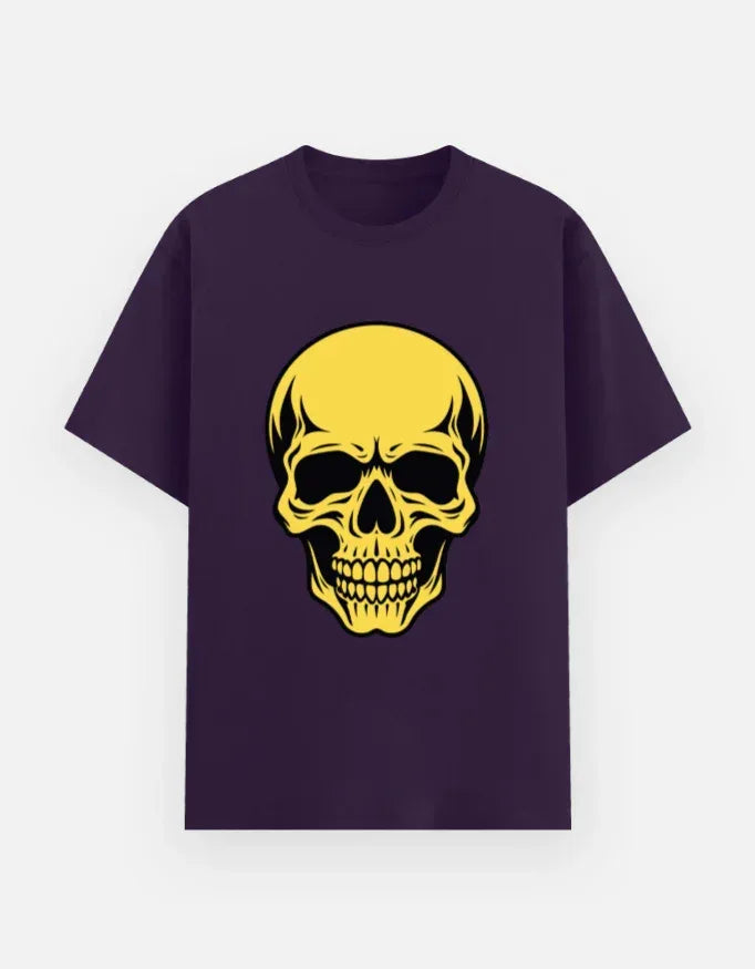 Vibrant Yellow and Skull Art Tee - VIVA ENTERPRISES 