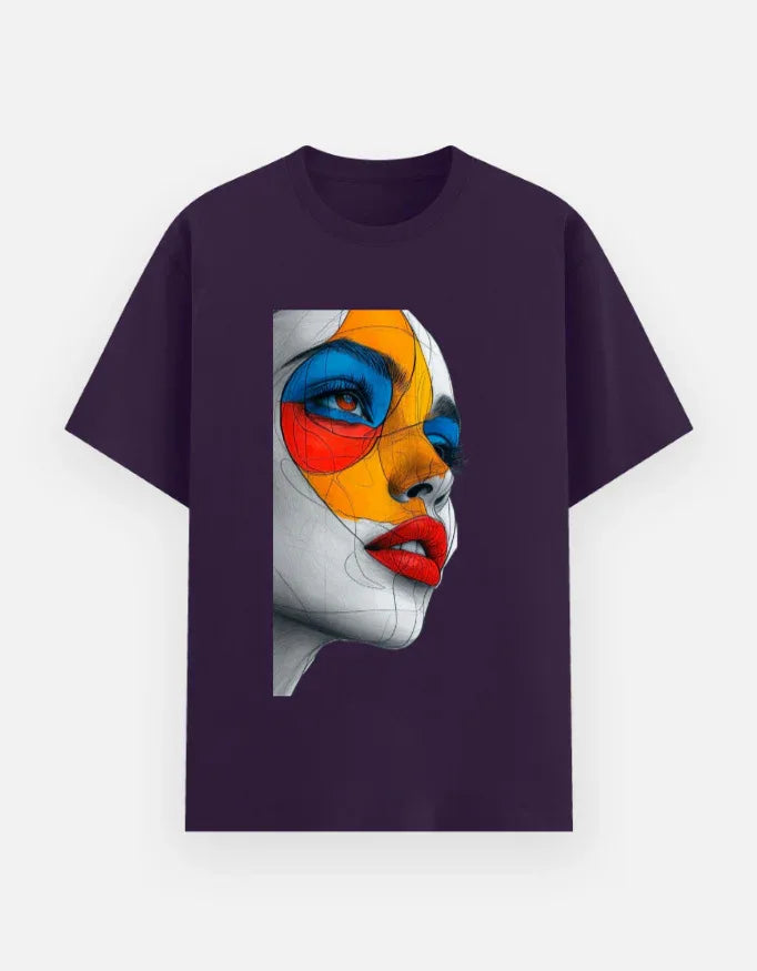 Vibrant Pop Art Woman Portrait T-Shirt - VIVA ENTERPRISES 