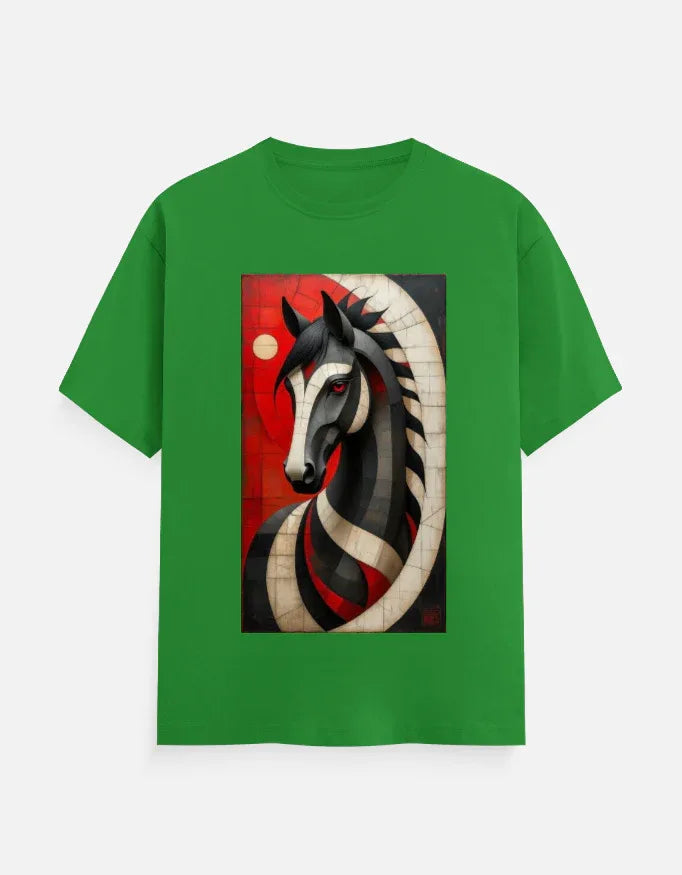 Abstract Horse Art Graphic T-Shirt | Premium White Tee - VIVA ENTERPRISES 