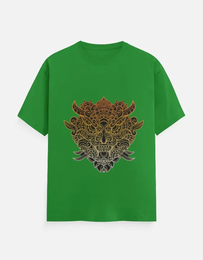 Ornate Japanese Demon Mask Graphic T-Shirt - VIVA ENTERPRISES 