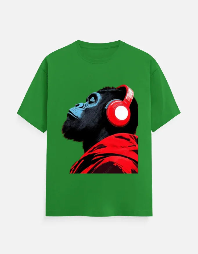 Cool Gorilla with Headphones Graphic T-Shirt | Urban Streetwear Tee - VIVA ENTERPRISES 