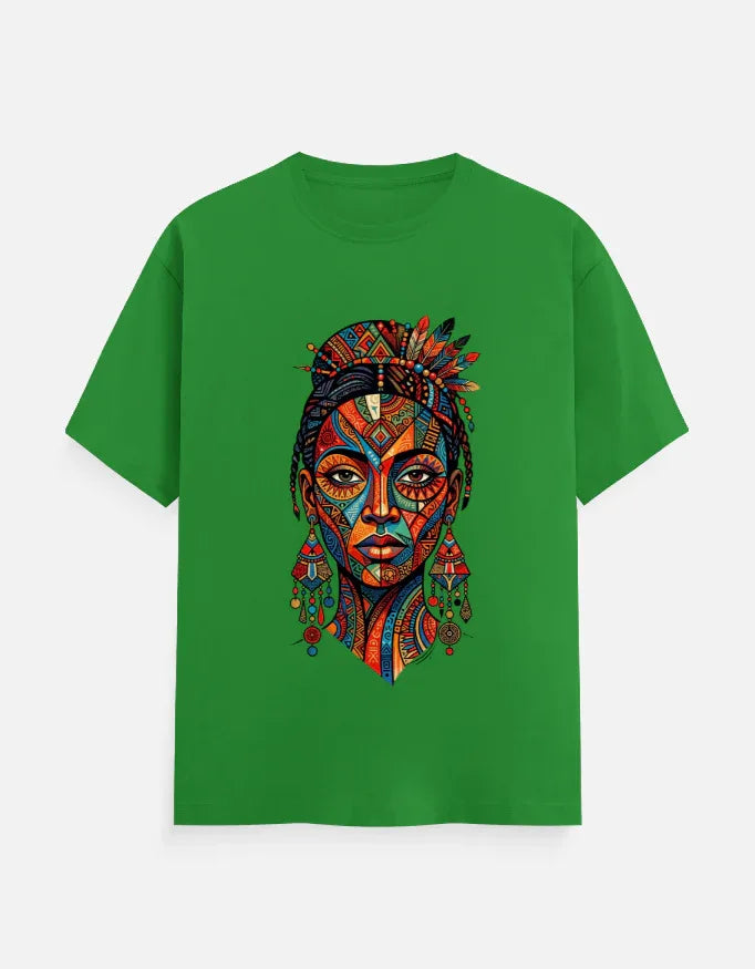 Vibrant Tribal Woman Portrait Graphic T-Shirt - VIVA ENTERPRISES 