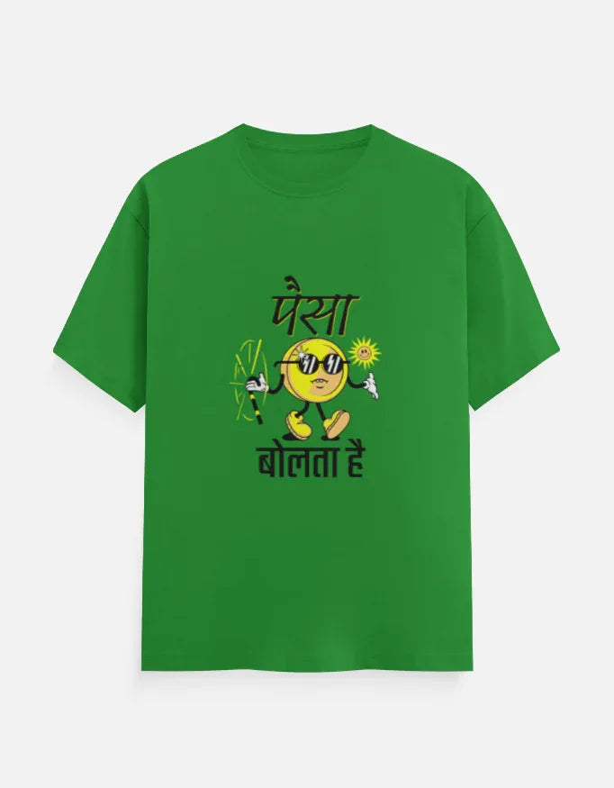 Round Neck T-Shirt with Funny Hindi Quote Print - VIVA ENTERPRISES 