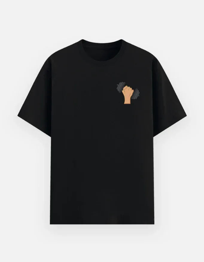 Minimalist Dumbbell Black Tee - VIVA ENTERPRISES 