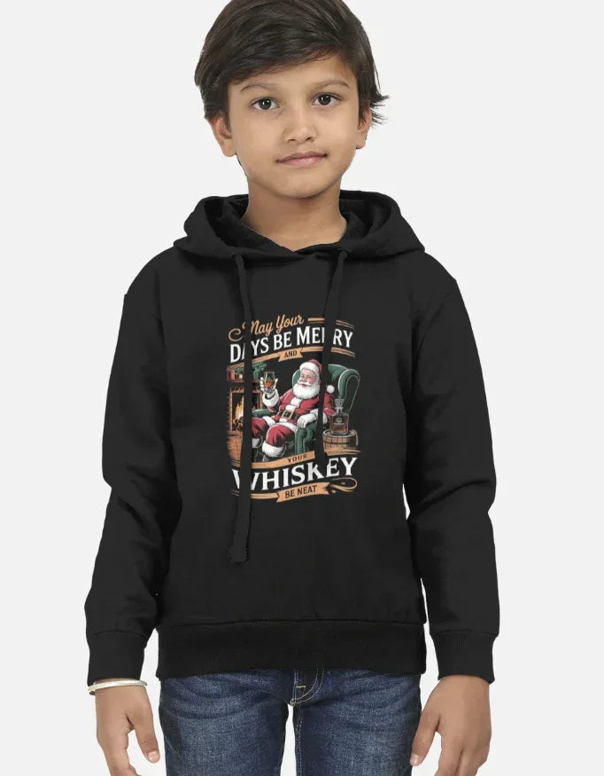 Kids Red Christmas Hoodie | Funny Santa 'Days of Misery' Graphic - VIVA ENTERPRISES 