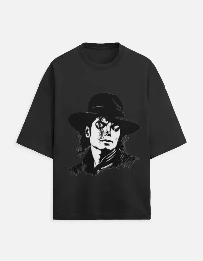 Red T-shirt with Michael Jackson Fedora Design - VIVA ENTERPRISES 