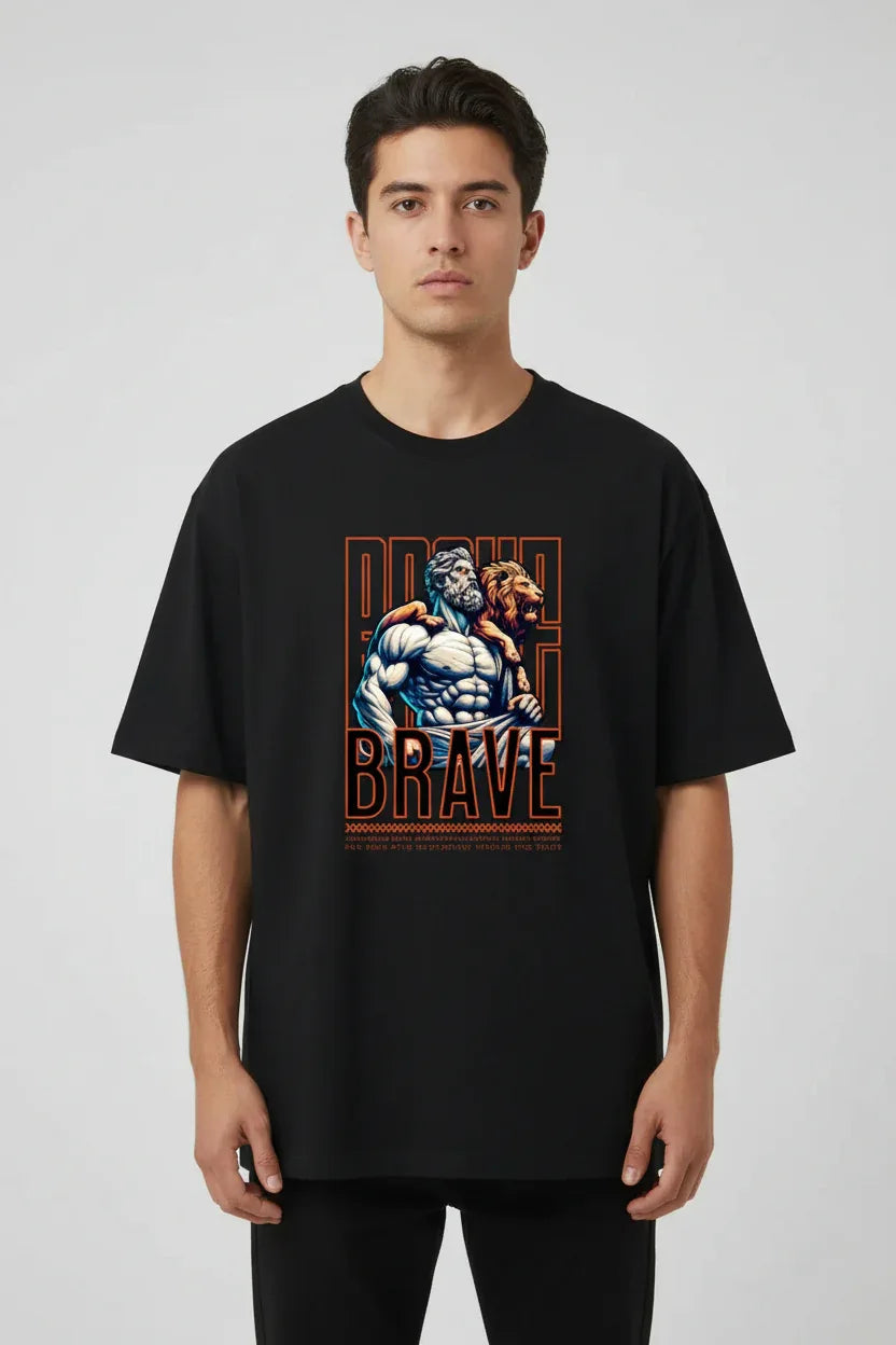 PROUD BRAVE Hercules and Lion Skin T-Shirt - VIVA ENTERPRISES 