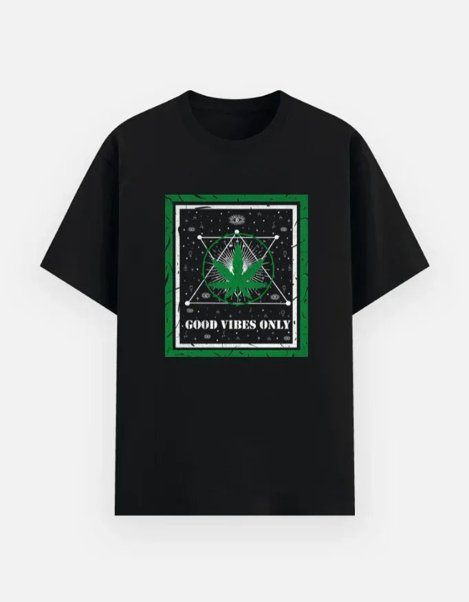 Good Vibes Only Graphic Printed Black T-Shirt – Unisex Cotton Tee - VIVA ENTERPRISES 
