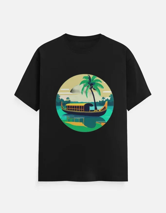 Kerala Backwaters Houseboat T-Shirt - VIVA ENTERPRISES 
