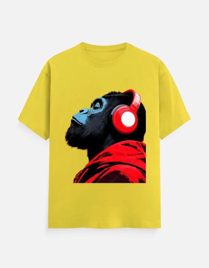 Cool Gorilla with Headphones Graphic T-Shirt | Urban Streetwear Tee - VIVA ENTERPRISES 