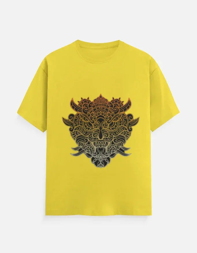 Ornate Japanese Demon Mask Graphic T-Shirt - VIVA ENTERPRISES 