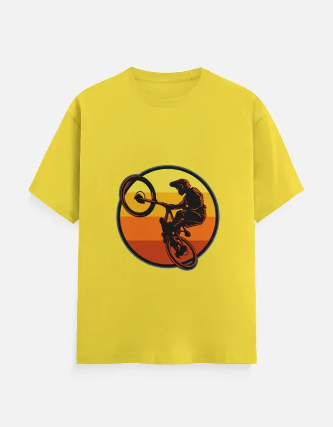 Mountain Biking Graphic T-Shirt | Sunset MTB Silhouette Tee - VIVA ENTERPRISES 