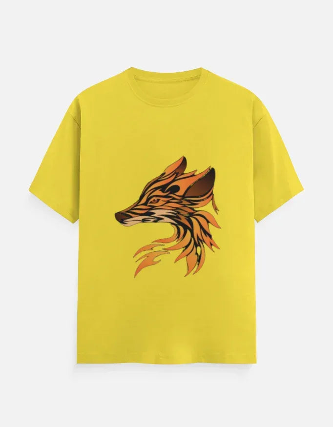 Flaming Fox Head T-Shirt Design - VIVA ENTERPRISES 