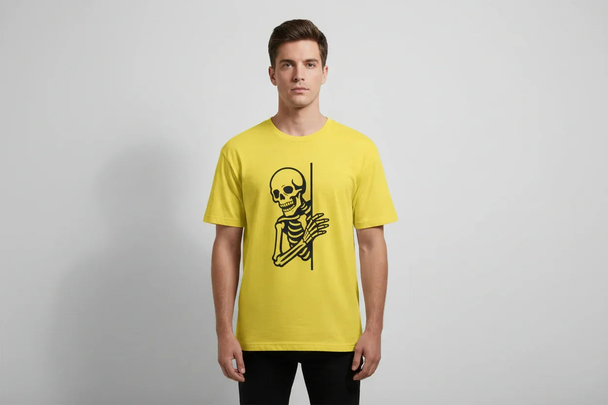 Skeleton Graphic T-Shirt | Creepy Skull Design Tee - VIVA ENTERPRISES 