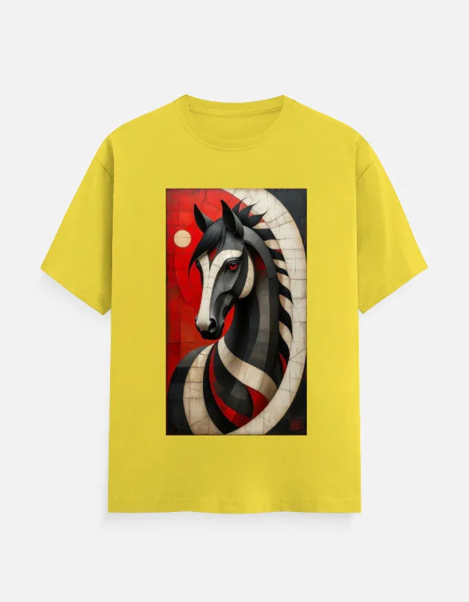 Abstract Horse Art Graphic T-Shirt | Premium White Tee - VIVA ENTERPRISES 