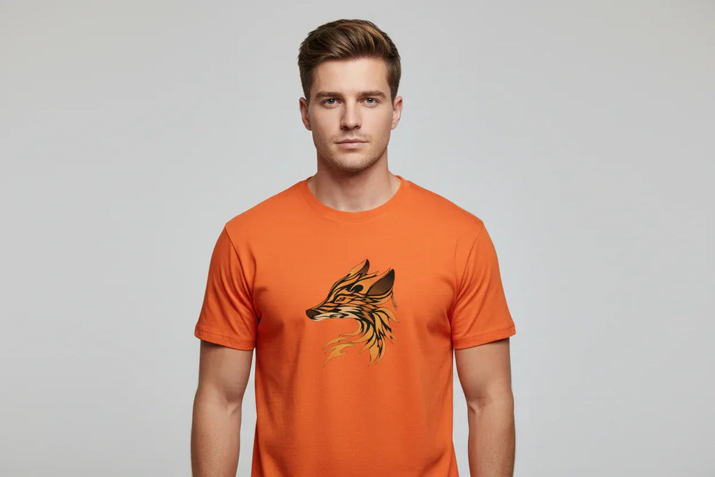 Flaming Fox Head T-Shirt Design - VIVA ENTERPRISES 