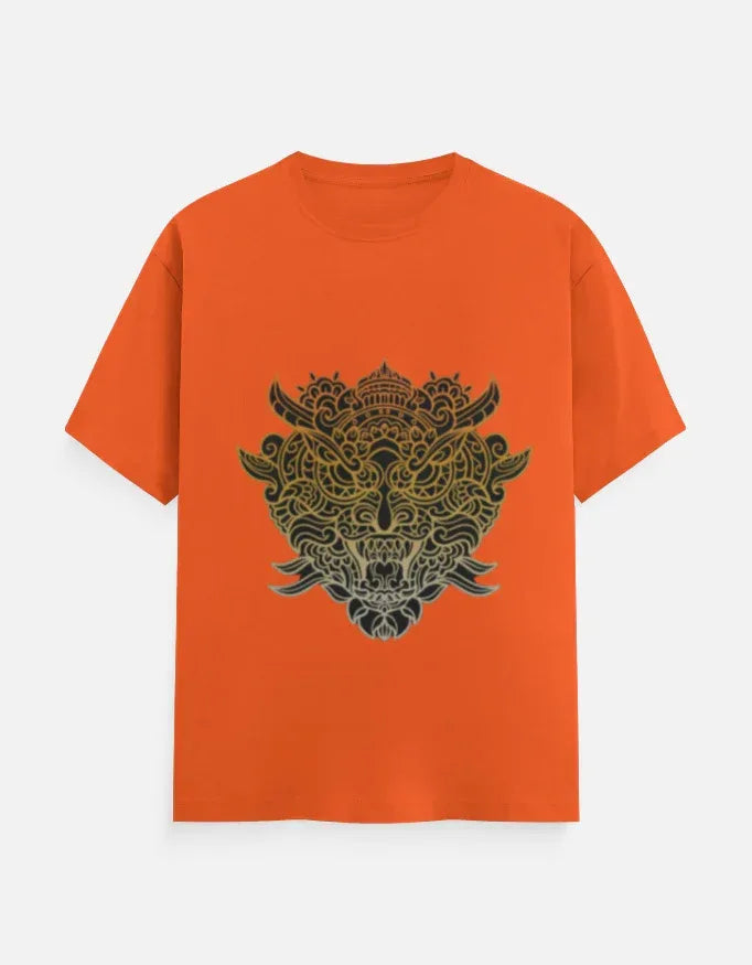 Ornate Japanese Demon Mask Graphic T-Shirt - VIVA ENTERPRISES 