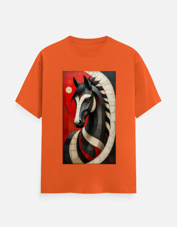 Abstract Horse Art Graphic T-Shirt | Premium White Tee - VIVA ENTERPRISES 