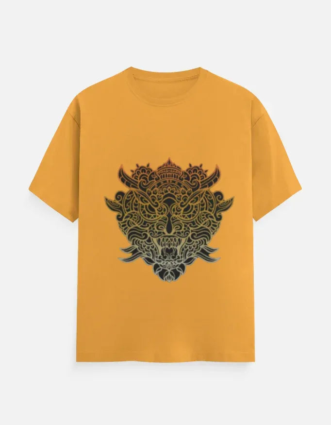 Ornate Japanese Demon Mask Graphic T-Shirt - VIVA ENTERPRISES 