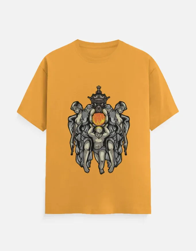 Crowned Figures Celestial Art T-Shirt | Unique Graphic Tee - VIVA ENTERPRISES 